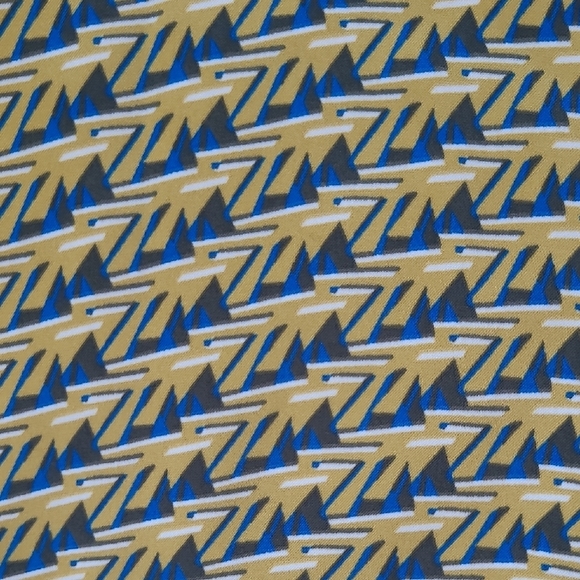 House of Harlow 1960 Gold & Blue Geometric Print Satin Blouse - Size XS - Picture 2 of 8